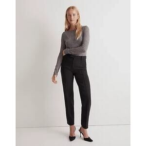Madewell Pants Womens 0 Black The Fairbanks Mid Rise Office Minimal‎ NO085